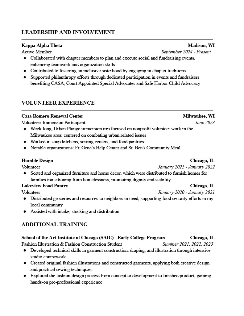 Grace Duffy Resume Page 2